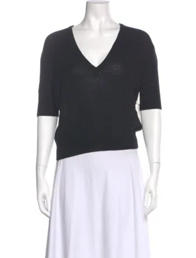 Pre-owned Khaite Cashmere V-neck Sweater In Black