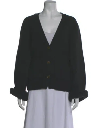 Pre-owned Khaite Cashmere V-neck Sweater In Black