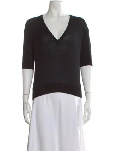 Pre-owned Khaite Cashmere V-neck Sweater In Black
