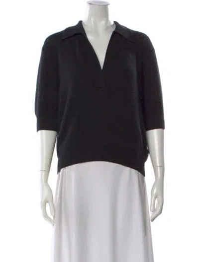 Pre-owned Khaite Cashmere V-neck Sweater In Black