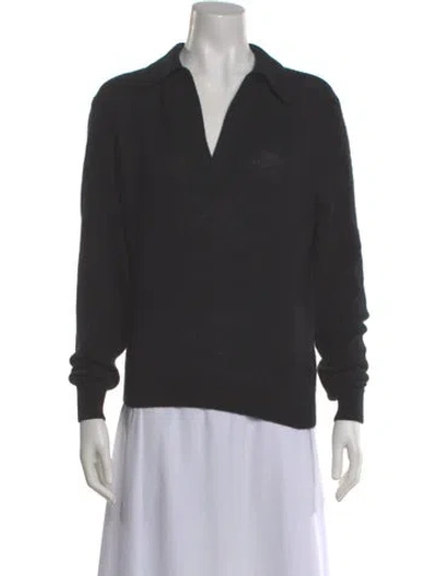 Pre-owned Khaite Cashmere V-neck Sweater In Black