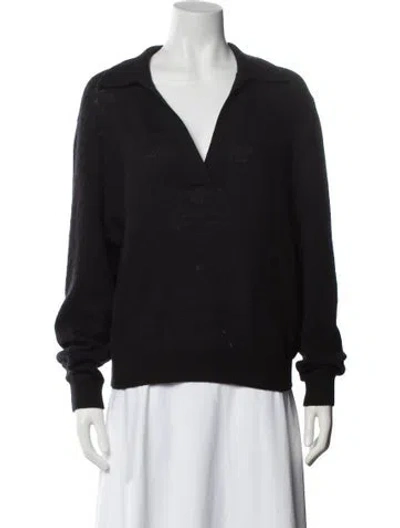 Pre-owned Khaite Cashmere V-neck Sweater In Black