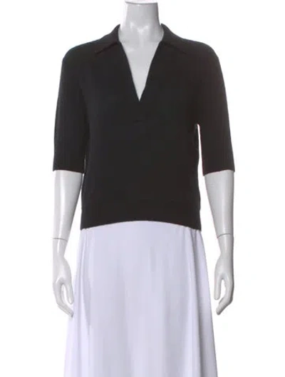 Pre-owned Khaite Cashmere V-neck Sweater In Black