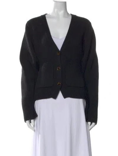 Pre-owned Khaite Cashmere V-neck Sweater In Black