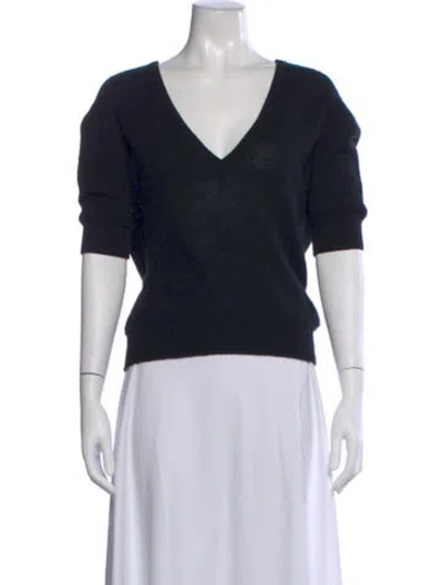Pre-owned Khaite Cashmere V-neck Sweater In Black