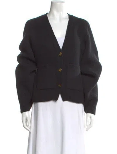 Pre-owned Khaite Cashmere V-neck Sweater In Black