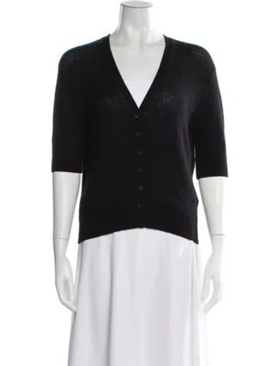 Pre-owned Khaite Cashmere V-neck Sweater In Black