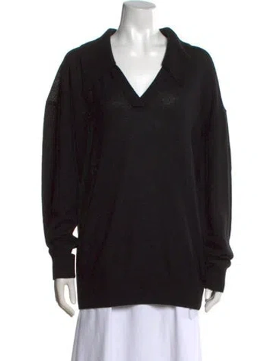 Pre-owned Khaite Cashmere V-neck Sweater In Black