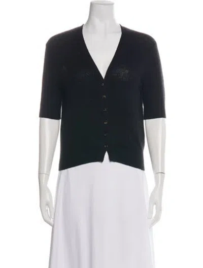 Pre-owned Khaite Cashmere V-neck Sweater In Black