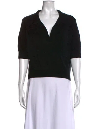 Pre-owned Khaite Cashmere V-neck Sweater In Black