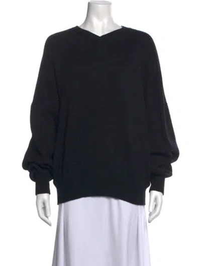 Pre-owned Khaite Cashmere V-neck Sweater In Black