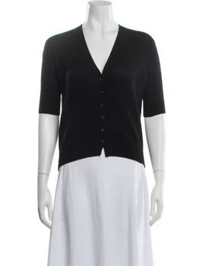 Pre-owned Khaite Cashmere V-neck Sweater In Black