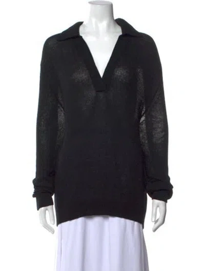 Pre-owned Khaite Cashmere V-neck Sweater In Black