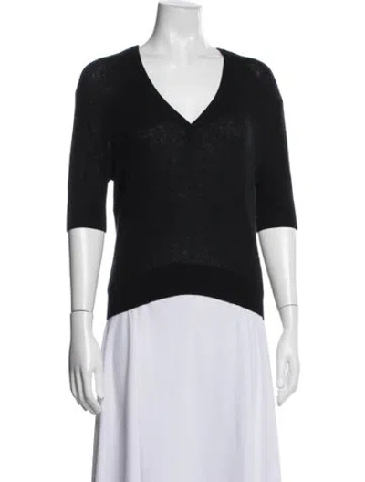 Pre-owned Khaite Cashmere V-neck Sweater In Black