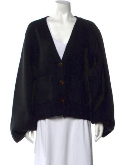 Pre-owned Khaite Cashmere V-neck Sweater In Black
