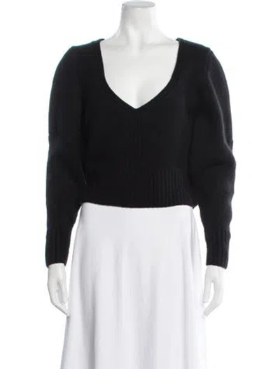 Pre-owned Khaite Cashmere V-neck Sweater In Black