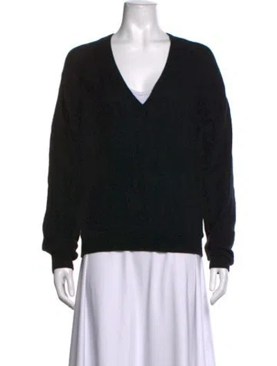 Pre-owned Khaite Cashmere V-neck Sweater In Black