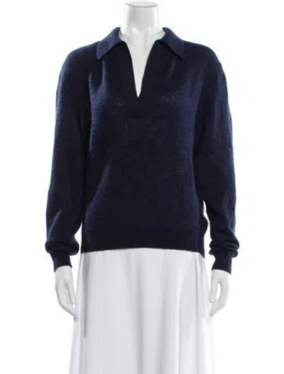 Pre-owned Khaite Cashmere V-neck Sweater In Blue
