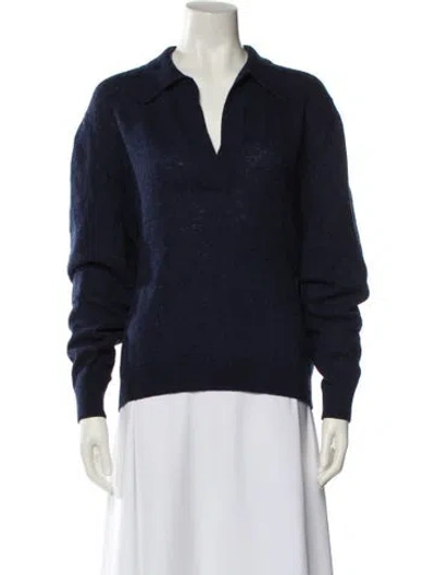Pre-owned Khaite Cashmere V-neck Sweater In Blue