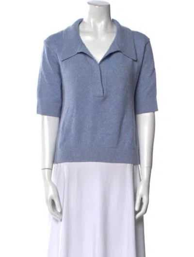 Pre-owned Khaite Cashmere V-neck Sweater In Blue