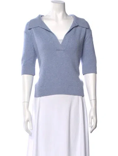 Pre-owned Khaite Cashmere V-neck Sweater In Blue
