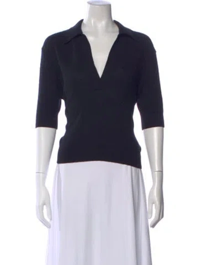 Pre-owned Khaite Cashmere V-neck Sweater In Blue