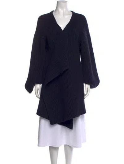 Pre-owned Khaite Cashmere V-neck Sweater In Blue