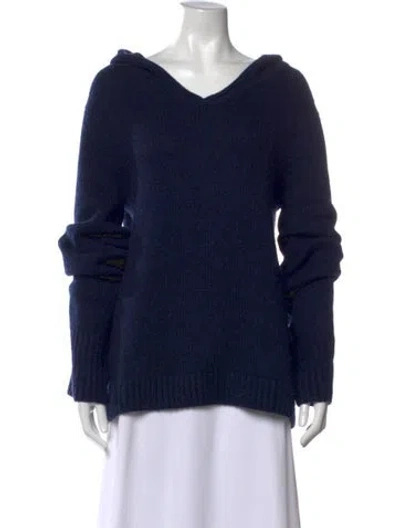 Pre-owned Khaite Cashmere V-neck Sweater In Blue