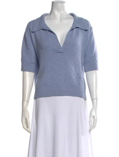 Pre-owned Khaite Cashmere V-neck Sweater In Blue