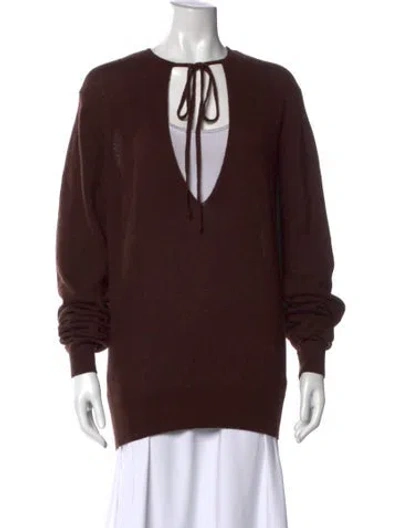 Pre-owned Khaite Cashmere V-neck Sweater In Brown