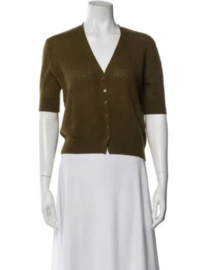 Pre-owned Khaite Cashmere V-neck Sweater In Brown