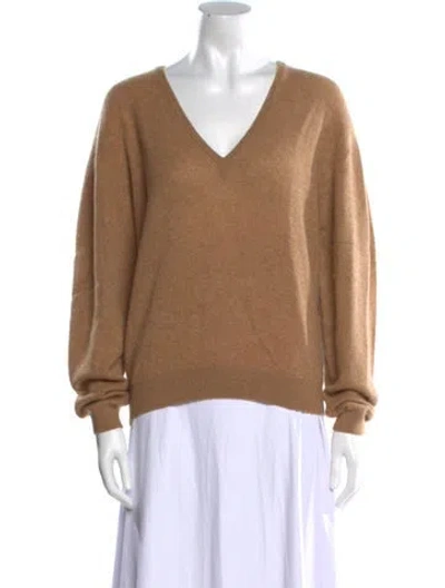 Pre-owned Khaite Cashmere V-neck Sweater In Brown