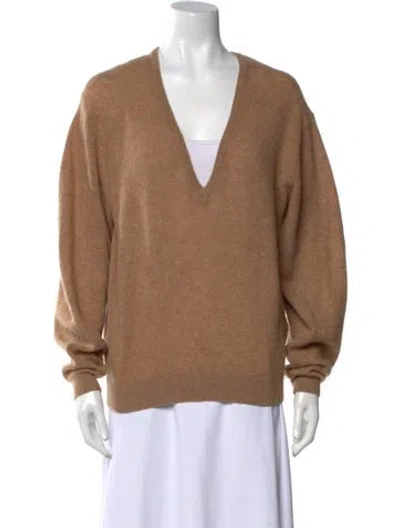 Pre-owned Khaite Cashmere V-neck Sweater In Brown