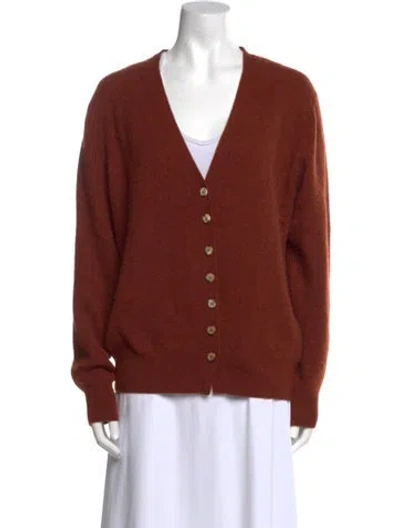 Pre-owned Khaite Cashmere V-neck Sweater In Brown