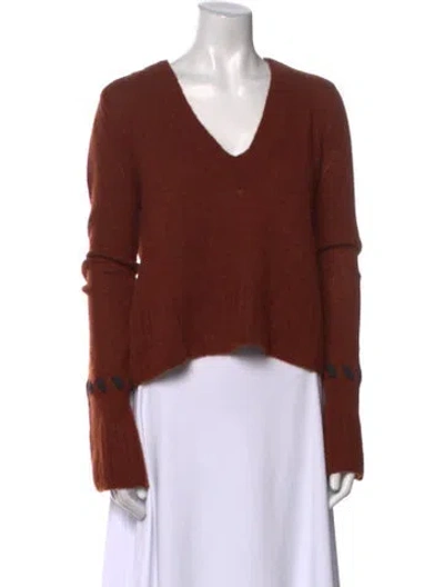 Pre-owned Khaite Cashmere V-neck Sweater In Brown