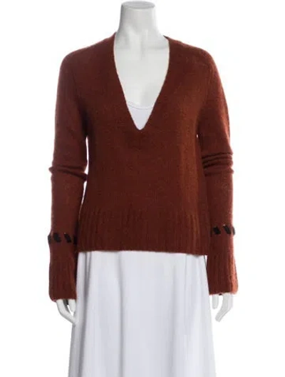 Pre-owned Khaite Cashmere V-neck Sweater In Brown