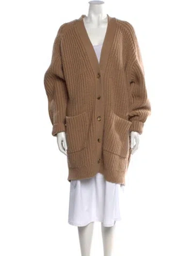 Pre-owned Khaite Cashmere V-neck Sweater In Brown