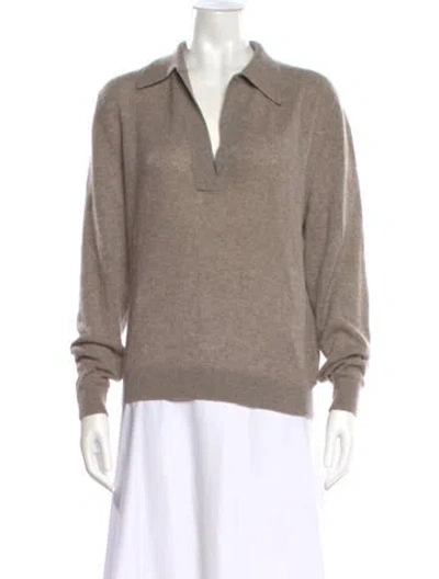 Pre-owned Khaite Cashmere V-neck Sweater In Brown