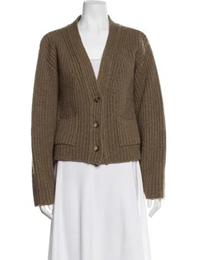 Pre-owned Khaite Cashmere V-neck Sweater In Brown