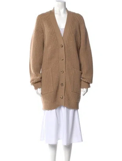Pre-owned Khaite Cashmere V-neck Sweater In Brown