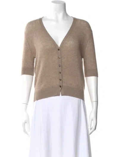 Pre-owned Khaite Cashmere V-neck Sweater In Brown