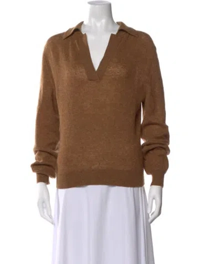 Pre-owned Khaite Cashmere V-neck Sweater In Brown