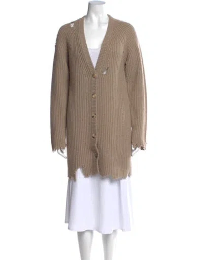 Pre-owned Khaite Cashmere V-neck Sweater In Brown