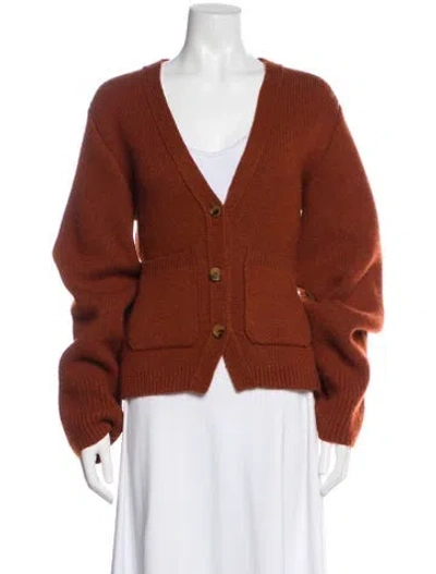 Pre-owned Khaite Cashmere V-neck Sweater In Brown
