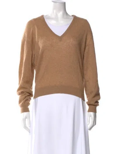 Pre-owned Khaite Cashmere V-neck Sweater In Brown