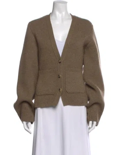Pre-owned Khaite Cashmere V-neck Sweater In Brown