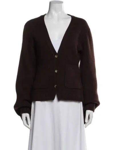 Pre-owned Khaite Cashmere V-neck Sweater In Brown