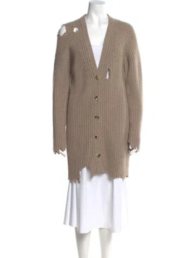 Pre-owned Khaite Cashmere V-neck Sweater In Brown