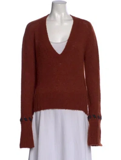 Pre-owned Khaite Cashmere V-neck Sweater In Brown