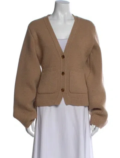 Pre-owned Khaite Cashmere V-neck Sweater In Brown